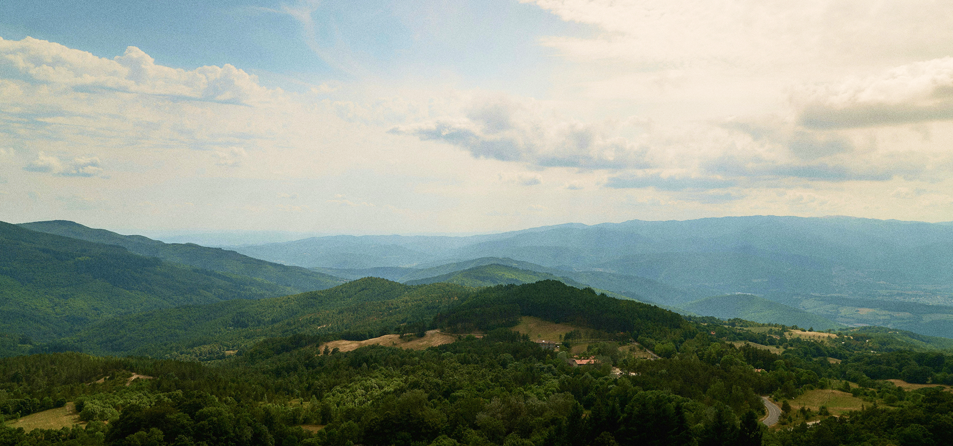 Mountain landscape with the resort